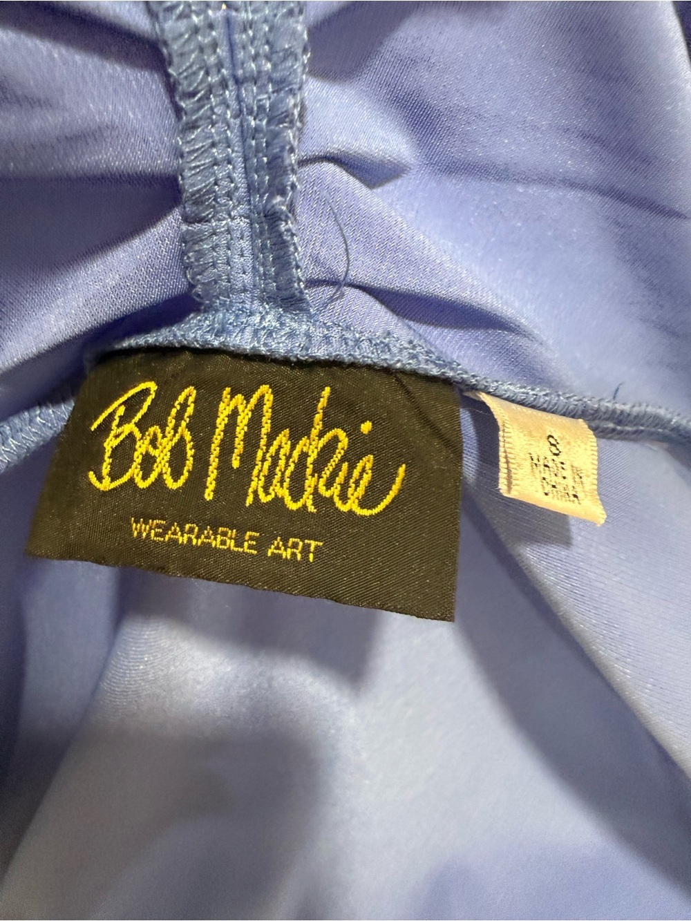 Bob Mackie Wearable Art Blue Open-Front Cardigan with Striped Inner Tank (small) - Picture 6 of 6